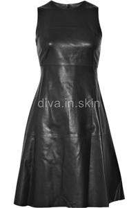   DESIGNER LAMBSKIN LEATHER COCKTAIL PROM PARTY DRESS TAYLOR MADE  