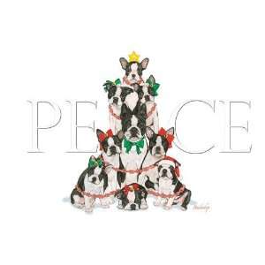 Pipsqueak Productions C542 Holiday Boxed Cards  Boston Terrier  