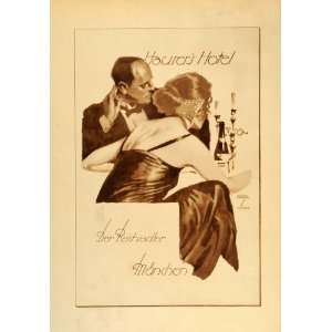  1926 Ludwig Hohlwein Hausers Hotel Munich Ad Poster 