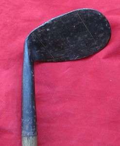   HICKORY Wooden SHAFT GOLF CLUB LAWRENCE BLACK NIBLICK Patented 9 Iron