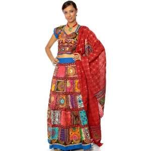 Authentic Ghagra Choli from Kutch with Embroidered Sequins 