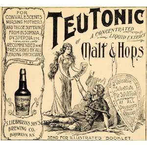  1895 Ad TeuTonic Halt Hops Concentrated Liquid Extract 
