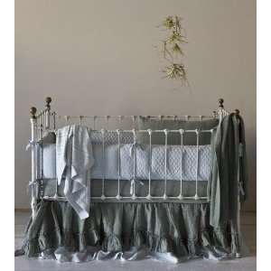 Linen Quilted 3 Piece Crib Bedding Set Baby