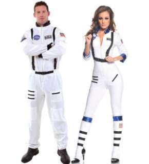 Blast off Astronaut & White Astronaut Jumpsuit Couples Costume Set 