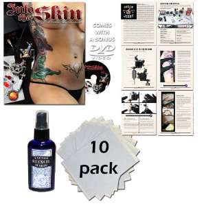 INTO THE SKIN w DVD Guide Reference Tattoo Book With Stencil Magic and 