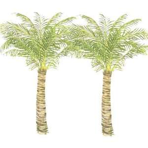  Double Palm Tree   Tatouage Rub On Wall Transfer