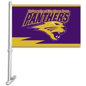  97064   Northern Iowa Car Flag W/Wall Brackett