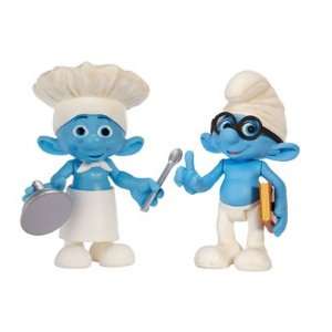  Smurfs 2 Figure Pack   Chef and Brainy Toys & Games