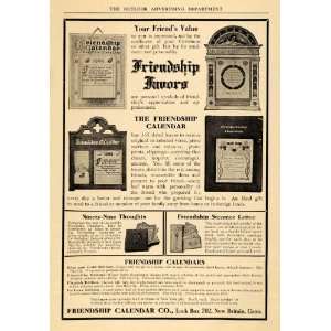  1908 Ad Friendship Calendar Steamer Letter Christmas 