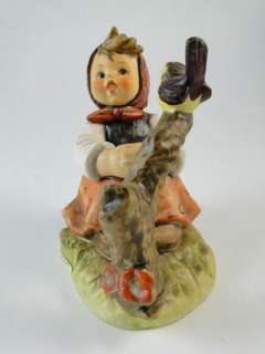 Vintage Goebel Hummel Figurine In Tune Girl Bird 414 TMK 6 Statue 