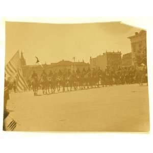  Military Parade,men,horseback,city street,189?
