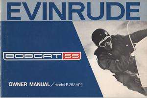 1972 EVINRUDE BOBCAT SS SNOWMOBILE OWNERS MANUAL  