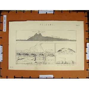   Antique Print C1800 1870 Volcano Jorulle Bengal Mexico
