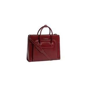   Lake Forest Italian Leather Ladies Briefcase   Red