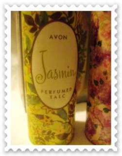   Avon Lilly Valley Lilac Jasmin Trio Perfumed Talc Powder w Box  