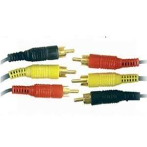  Wired Up 3 RCA plugs to 3 RCA plugs Gold Plated 5 meter 