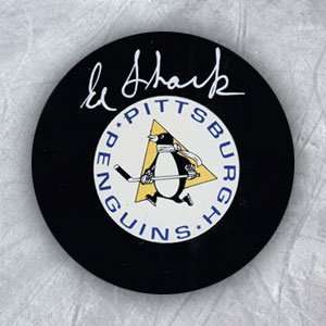  EDDIE SHACK Pittsburgh Penguins SIGNED Hockey Puck Sports 