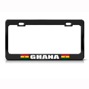 Ghana Flag Black Country Metal license plate frame Tag Holder