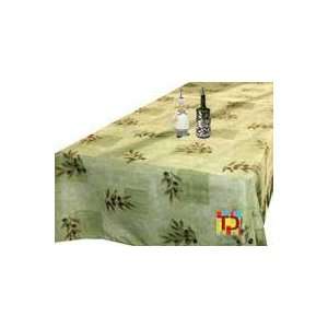  94x58 Inch 100% Polyester Tablecloth   Olive Patch, Green 