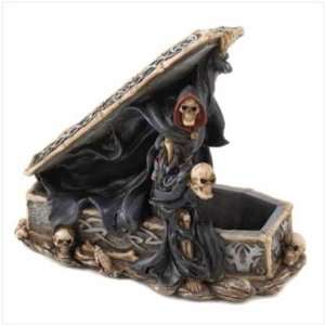  Doom Bringer Grim Reaper Skull Casket Figurine Decor