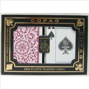   Cards Green and Burgundy Poker Size Jumbo Index