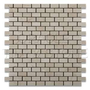  Crema Marfil Marble Tumbled Baby Brick Mosaic Tile   Lot 