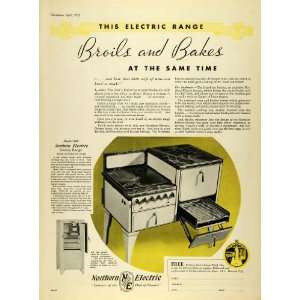  1933 Ad Northern Electric Co. Montreal Broils Bakes Range 