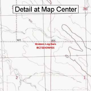  USGS Topographic Quadrangle Map   Broken Leg Dam, South 