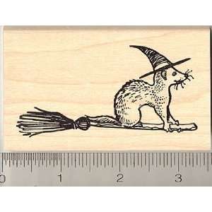 Ferret on Broomstick Rubber Stamp Arts, Crafts & Sewing