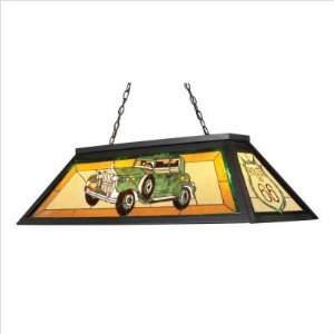   Lighting Four Light Chandelier with Vehicle Theme in Tiffany Bronze