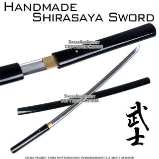   shirasaya samurai katana sword overall length 38 75 blade material
