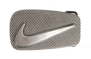 Nike Golf Laser Swoosh Belt Buckle Brushed Silver NEW  