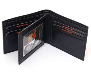 Swiss Bags Mens Leather Wallet ID Window Card Case Extra Capacity 