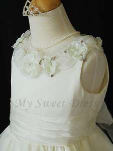 Ivory Wedding Flower Girl Pageant Formal Dress Size 6  