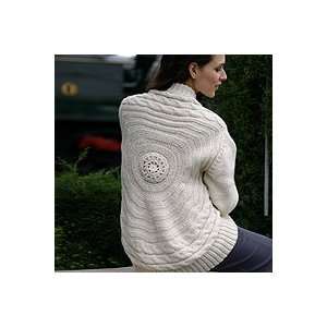  NOVICA 100% Alpaca wool sweater, Rose Web