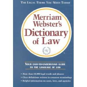    Merriam Websters Dictionary of Law Not Available (NA) Books