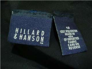 HILLARD & HANSON DRESS BLACK W FLORAL MAXI LONG EMPIRE WAIST SZ 12 