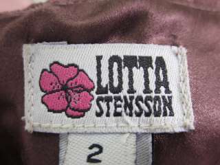 LOTTA STENSON Silk Embroidered Cami Halter Top Sz 2  