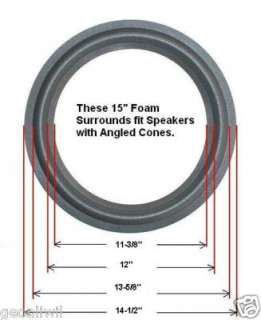 two 15 high quality foam surround rings measuring