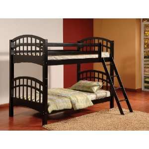   Wood Arched Design Twin Size Convertible Bunk Bed
