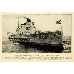  1915 Print German Naval Battleship Moltke WWI Scarborough 