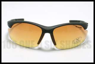HD Vision Sunglasses Clear Bright Color All Sports MATTE BLACK, Rubber 