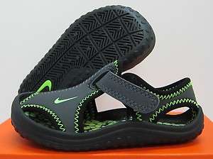 NEW BABY NIKE SUNRAY PROTECT SANDALS TD [344925 031] Anthracite 