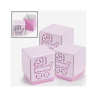   pink baby girl shower favor boxes by fun express buy new $ 10 99