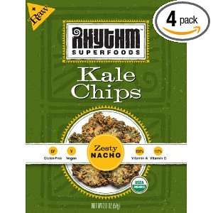 Rhythm Superfoods Zesty Nacho Kale Chips, 2 Ounce (Pack of 4)  