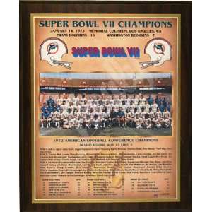  Miami Dolphins 1972 Super Bowl Champions Healy Plaque 