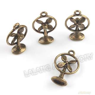 50x Antique Bronze Charms Electric Fan Pendants 140445  