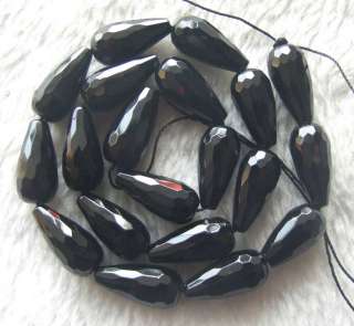 summarize black onyx faceted drop beads 10x20mm 15 5 s n ph5292 