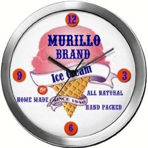  MURILLO 14 Inch Ice Cream Metal Clock Quartz Movement 