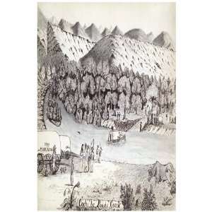 11x 14 Poster. Cache la poudre creek Camp drawing Poster. Decor with 